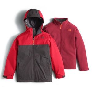 The North Face Red and Gray Jacket Set